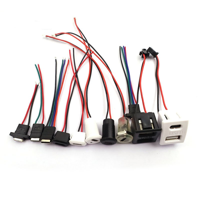 USB C Power Connector Female USB-C Port Panel Mount