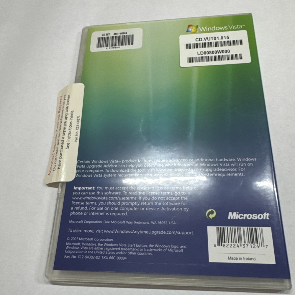 Windows Vista Anytime Upgrade Kit (32 bit) - OEM Microsoft Software 2007