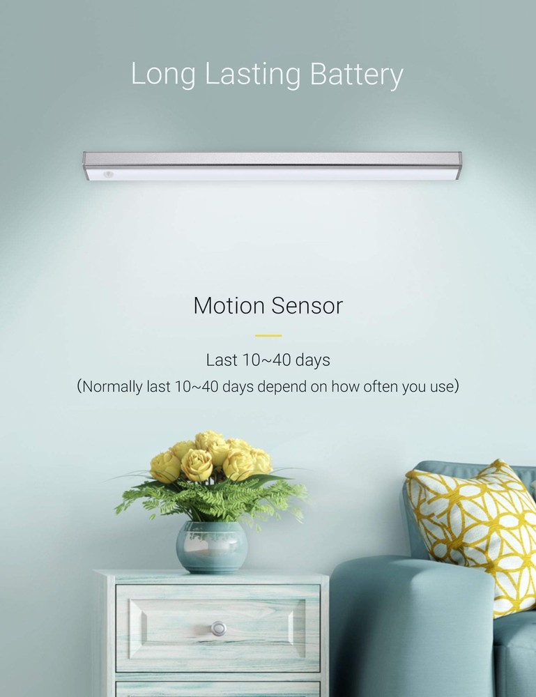 Automatic Wireless 48 LED Kitchen Cabinet Lighting Motion Sensor Rechargeable...