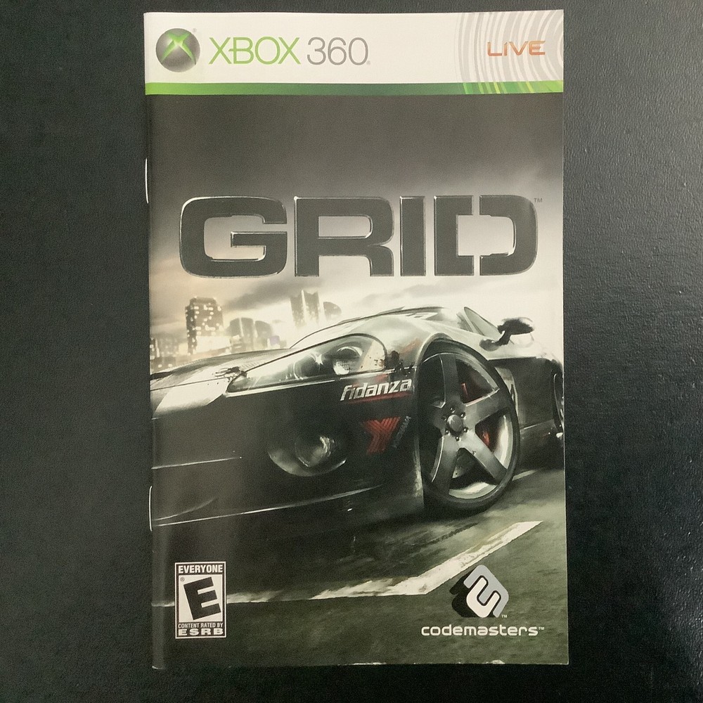 GRID 1 Microsoft Xbox 360 Instruction Manual Only