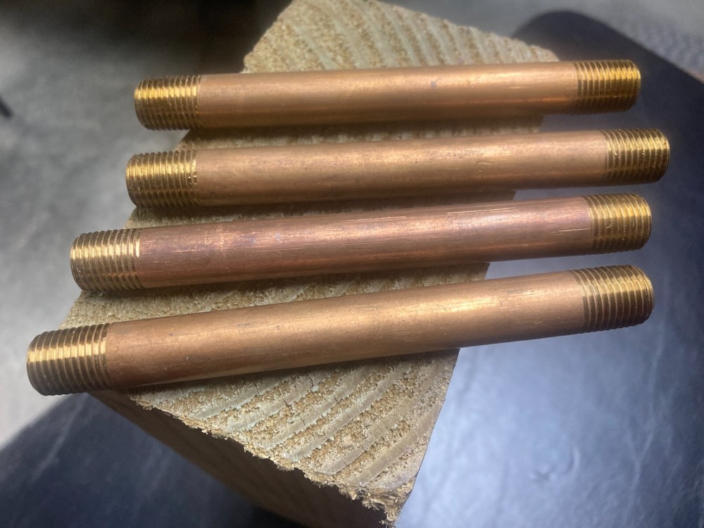 1/4'' x 5'' pipe nipple red brass 4pc