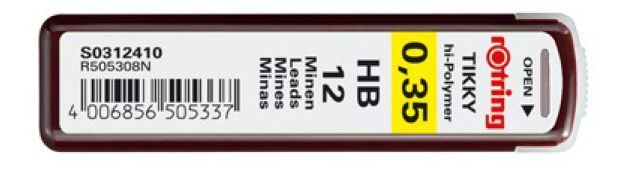 Rotring HB Lead - 12 Pack .35mm Pencil Refill