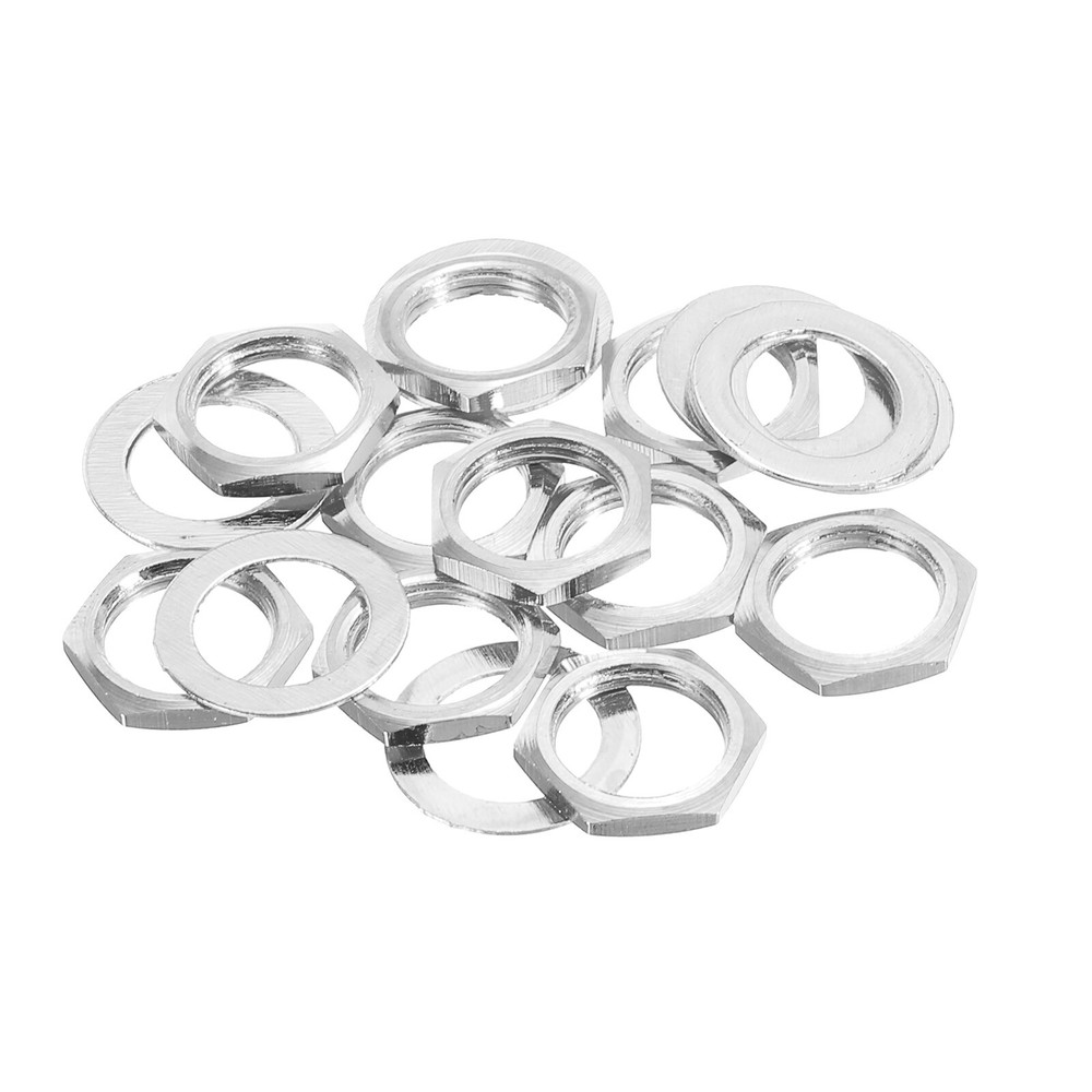 5 Set Guitar Nuts and Washers 3/8" Guitar Input Output Jack Socket Silver