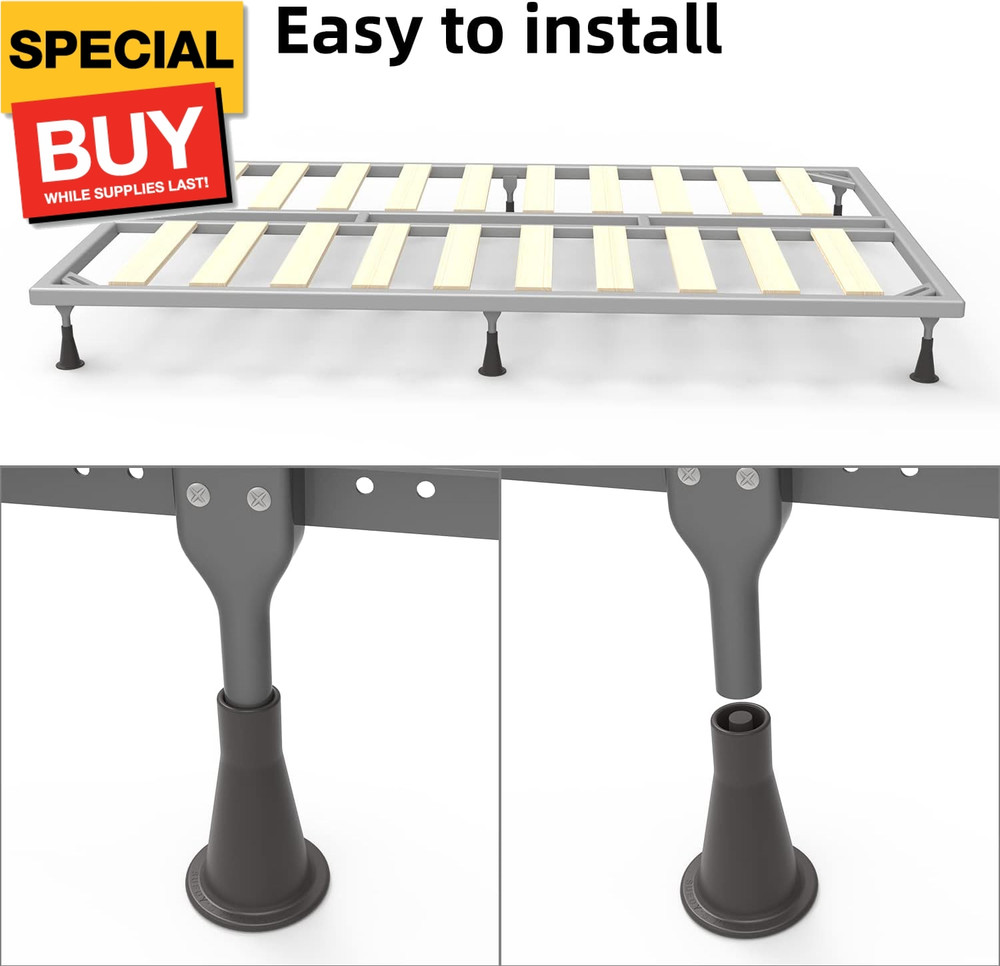 6 Pcs Bed Frame Feet, Tall Sturdy Cone Shaped Legs, Plastic Bed Risers, Replace