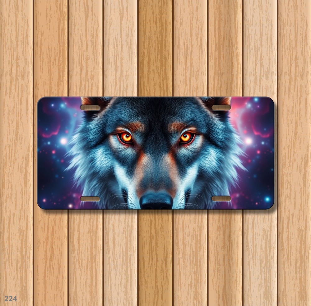 Powerful Wolf License Plate Customizable Front Bumper Plate Anniversary Gift