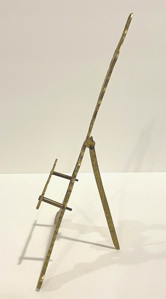 Vintage Solid Brass Easel Book/Photo Stand 10.5" H