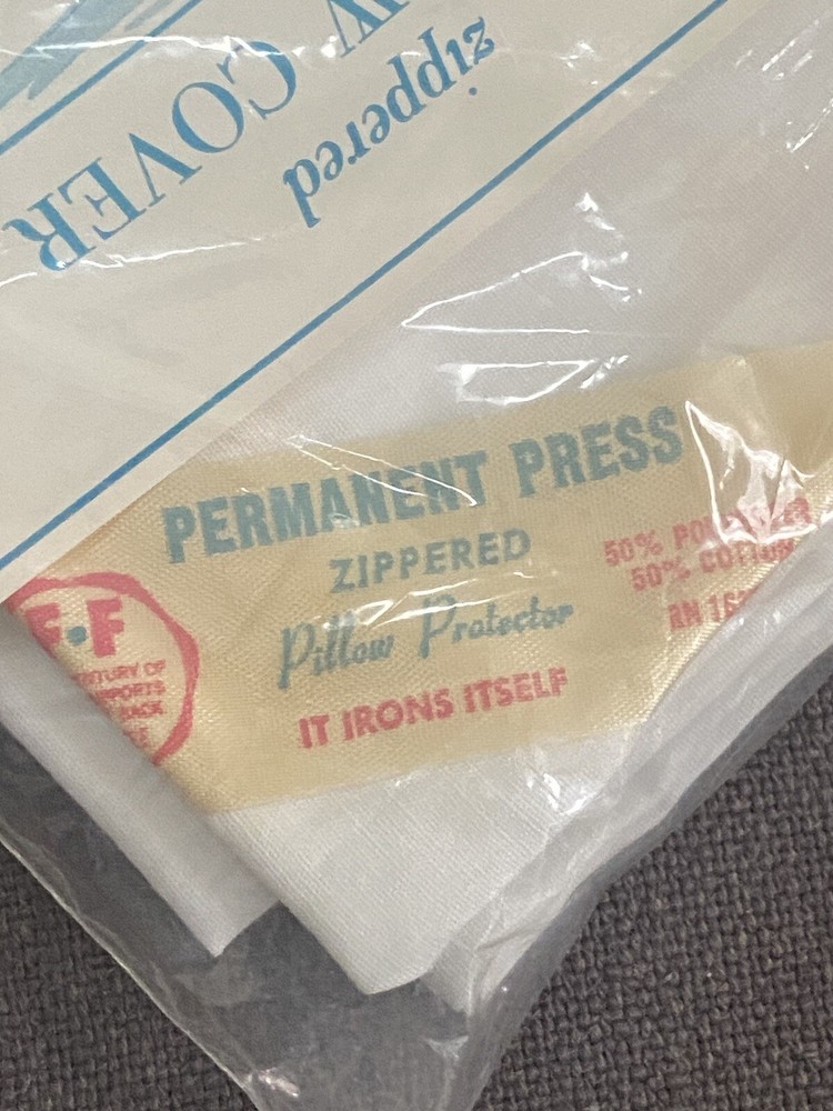 One Vintage Zippered Pillow Cover Protector Standard Pillow