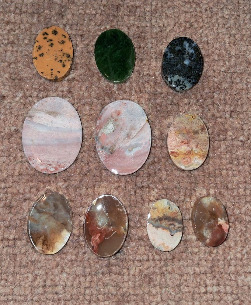 Cabochon Preforms 10 Piece Agate, Jasper Etc...