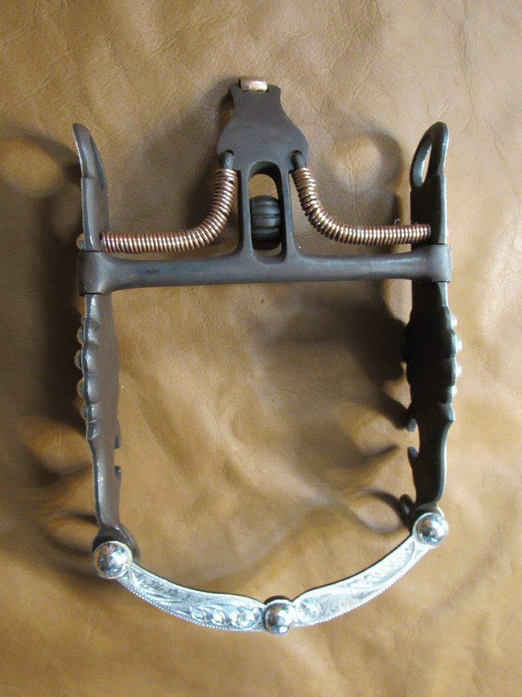 E Garcia Silver Bit Target Spots Spade Brown Finish