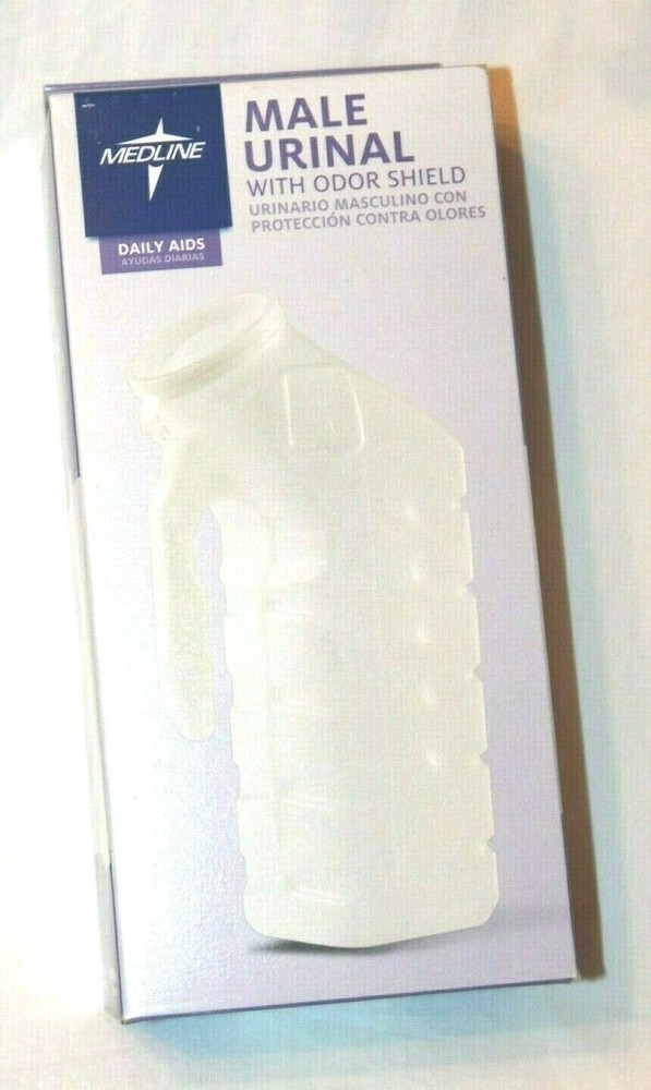 Medline Male Urinal w/ Odor Shield - White