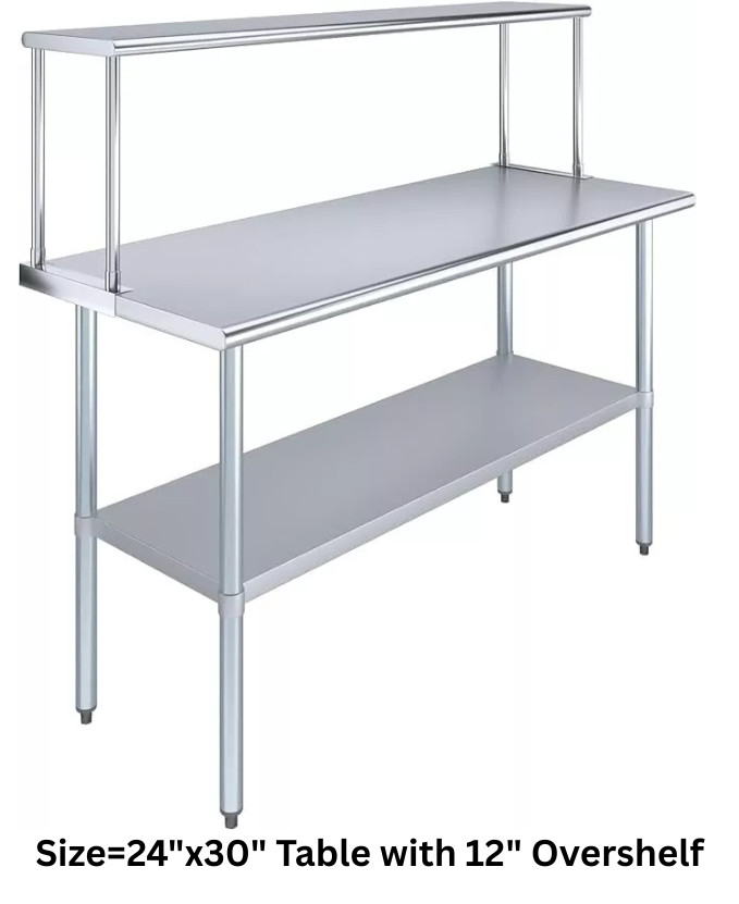 Stainless Steel Work Table for Kitchen Prep & Work, Heavy Duty Commercial NSF