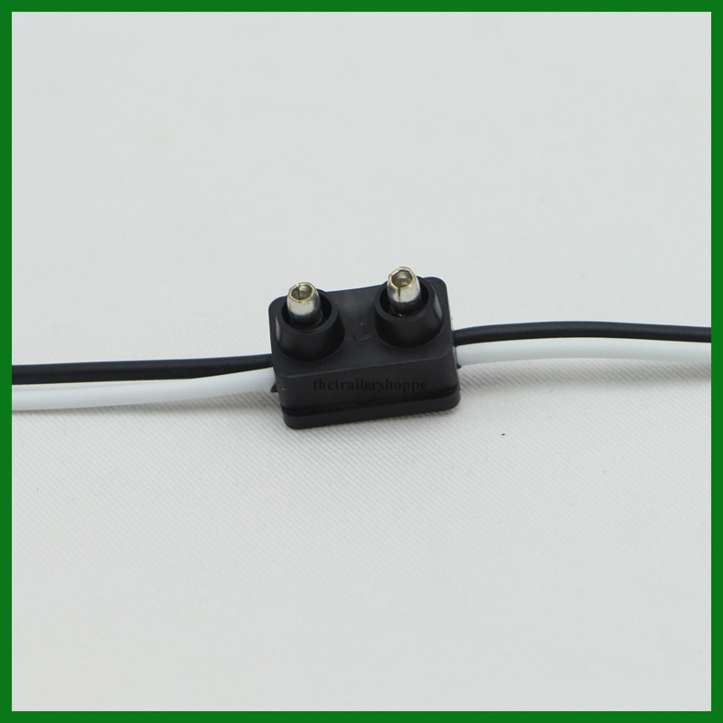 Two Pin Plug Pigtail Connector with 6" Long Continuous Wiring Harness