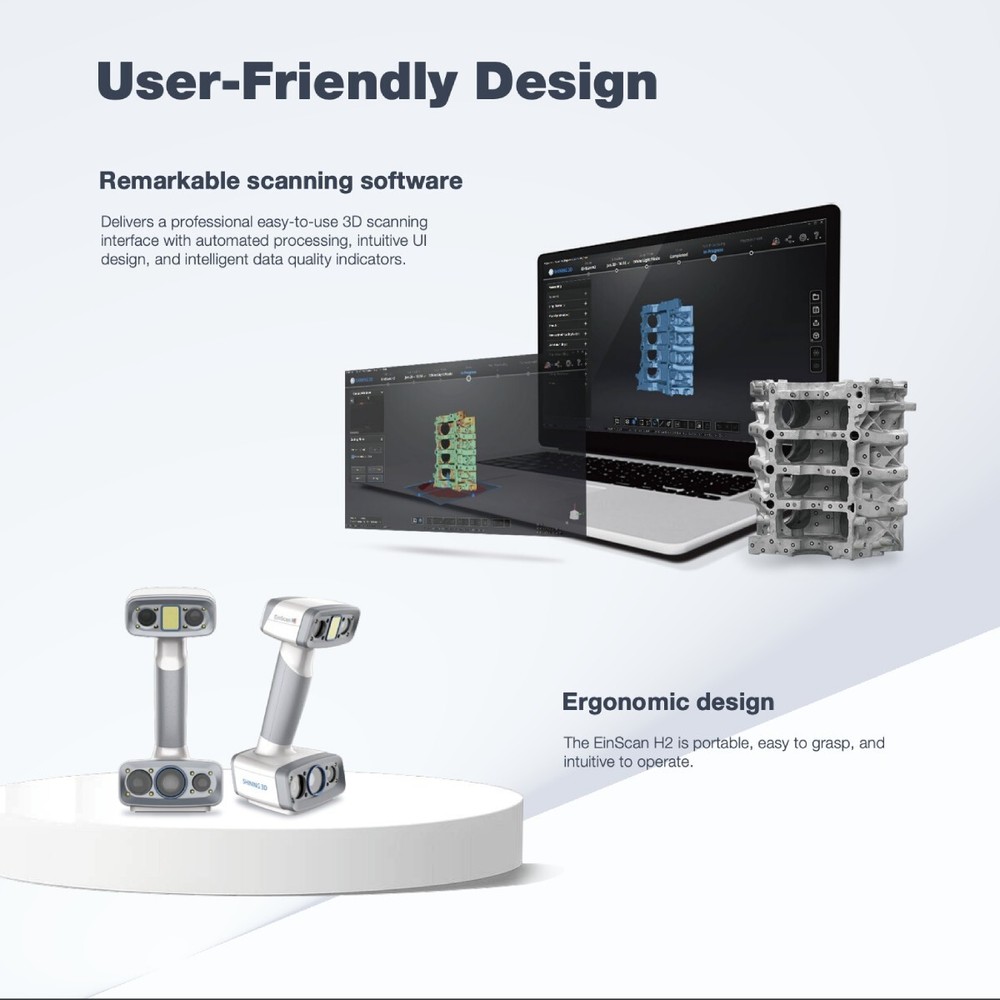 [Handheld Color 3D Scanner] Shining3D EinScan H2 with Scanning Software