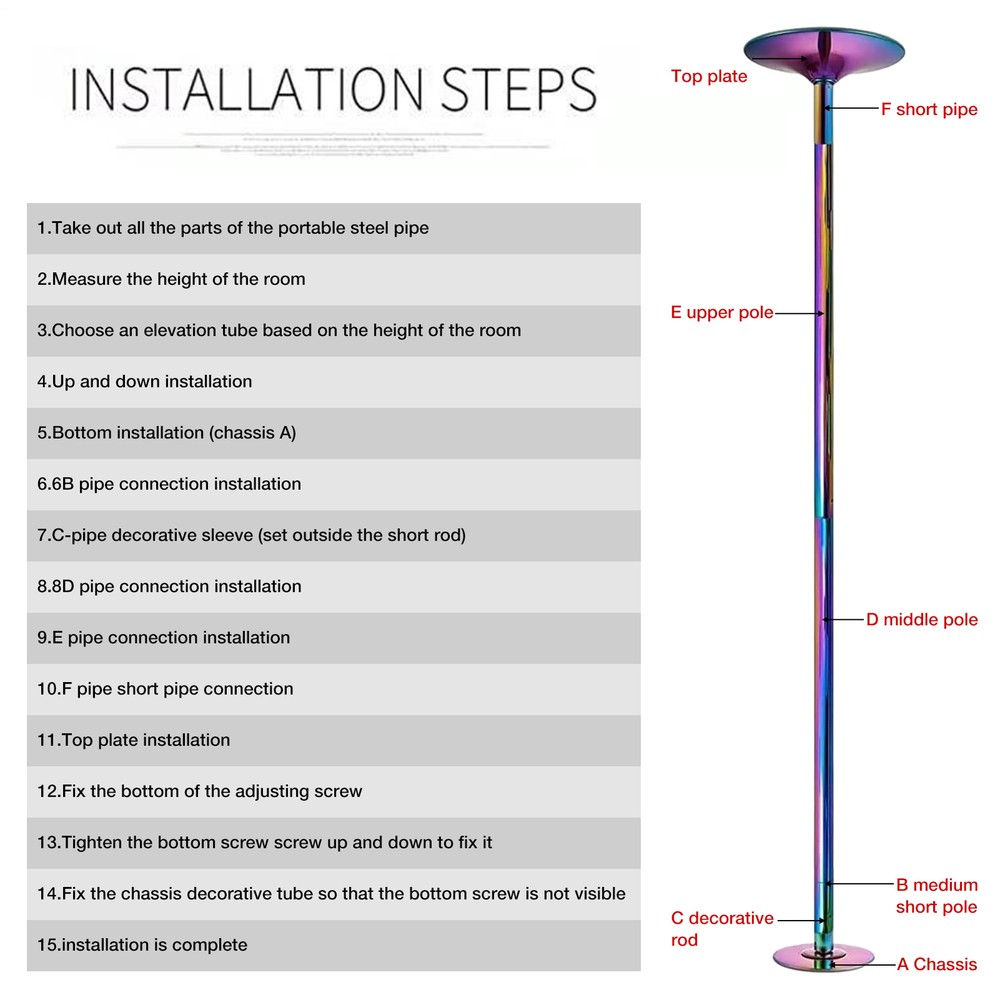 Pole Dance Pole for Home 45mm Spin Static Dancing Pole Professional qualified