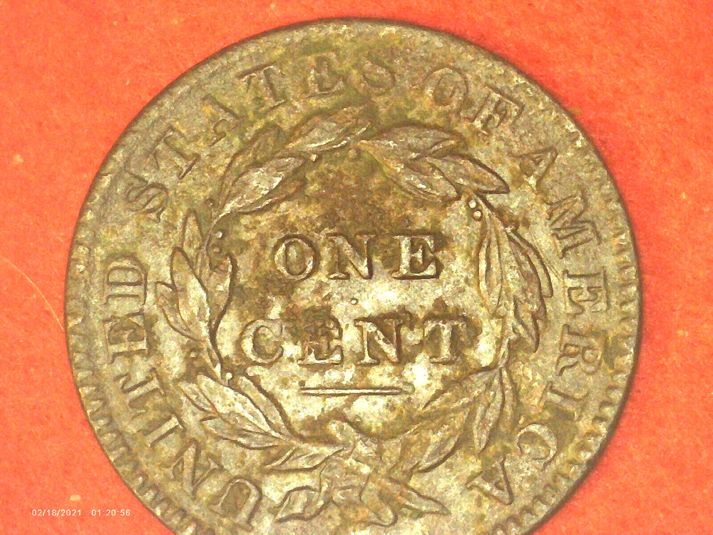 1832 Coronet Head Large Cent Medium Letters