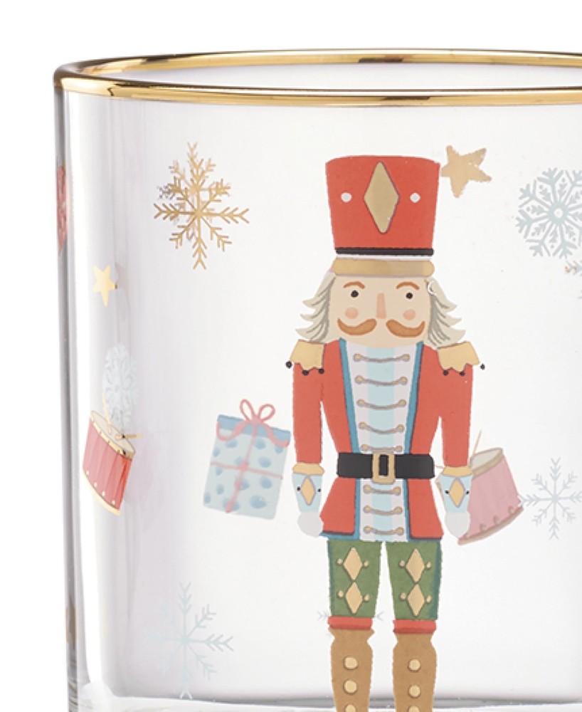 Lenox 898402 Nutcracker Ballet Double Old Fashioned 11 oz, Red & Green