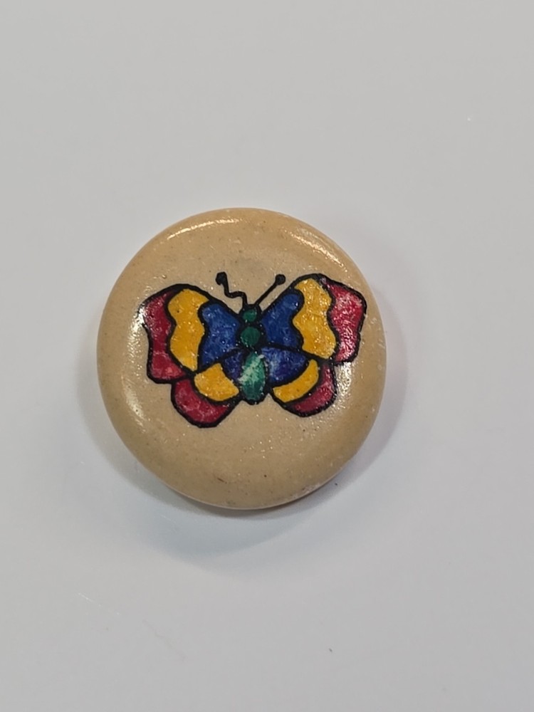 Butterfly Lapel Pin Small Ceramic Hand Painted