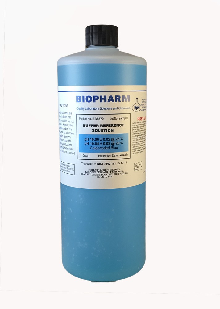 Biopharm pH Calibration Solution 1 Quart pH 10 Buffer NIST Traceable