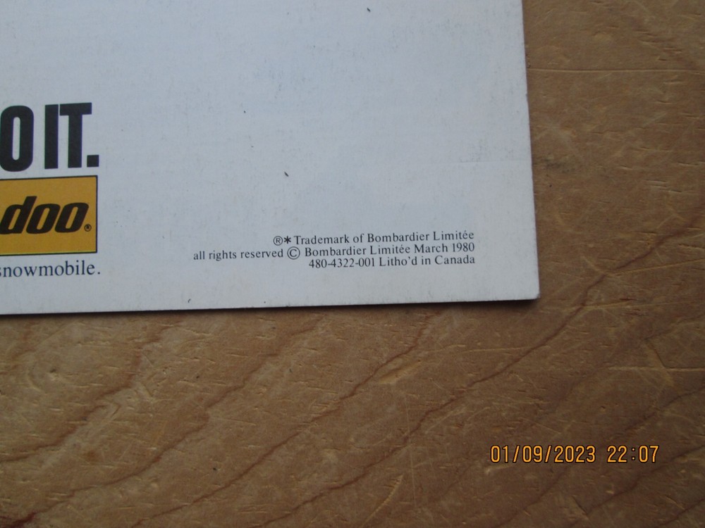 1981 Ski-doo nothing else will doo brochure