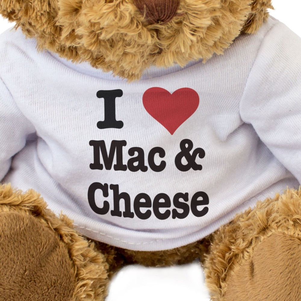 NEW - I LOVE MAC & CHEESE - Teddy Bear - Cute Cuddly Soft - Gift Present
