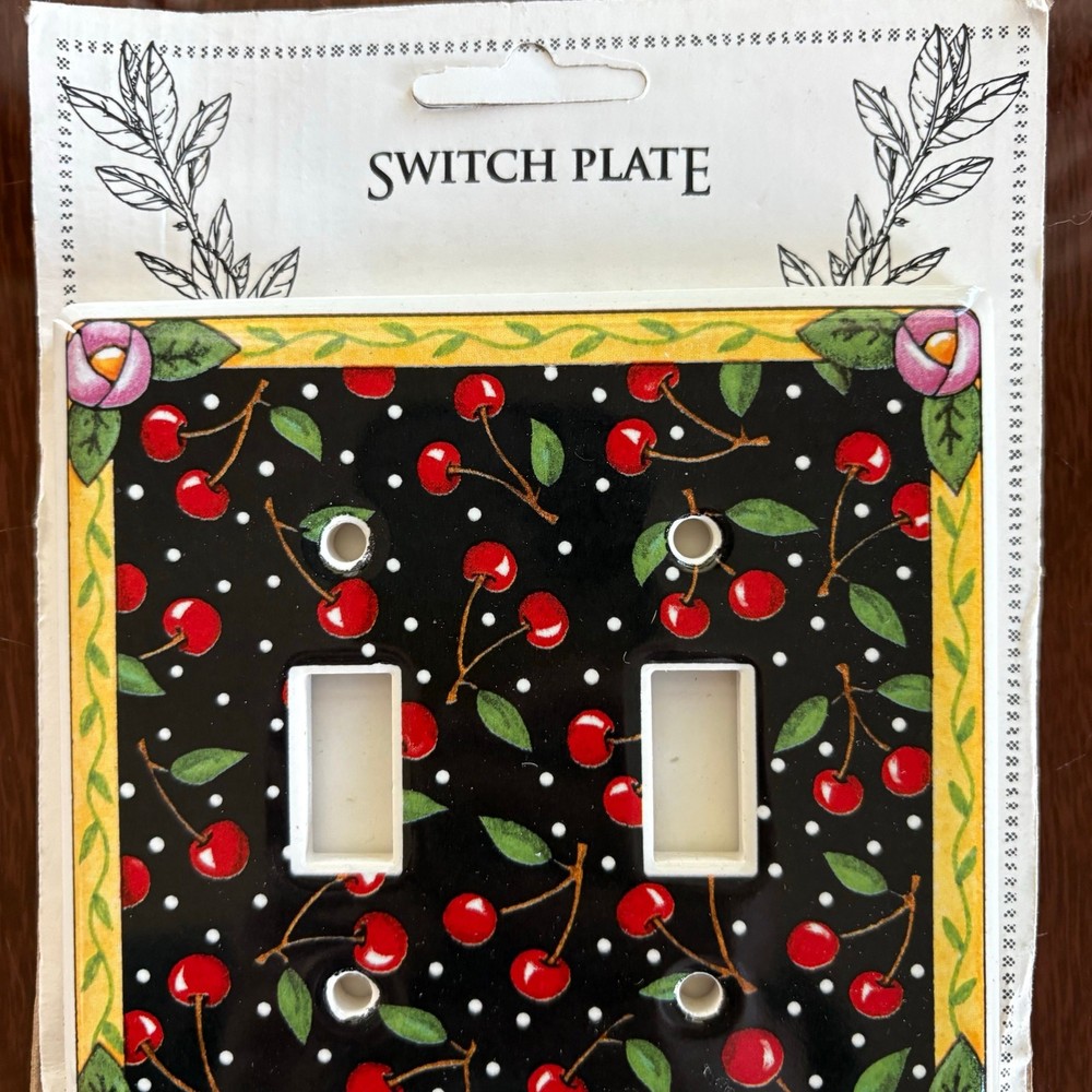 Vintage Cherry Double Switch Plates Santa Barbara Ceramic Design