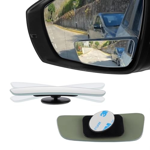 Blind Spot Mirror, Rectangular Shaped HD Glass Adhesive Mount Long Rectangular