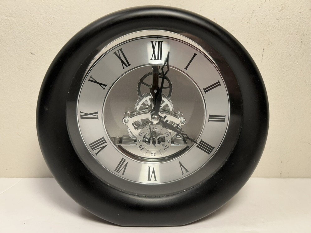 Black Interactive Gear Desktop Clock 7” Home Office Desk