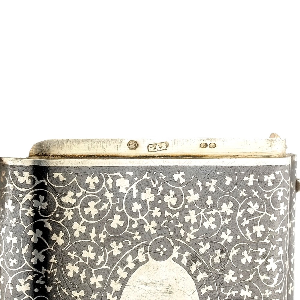 Rare Georg Adam Scheid GAS Solid Silver & Niello Cigarette Case