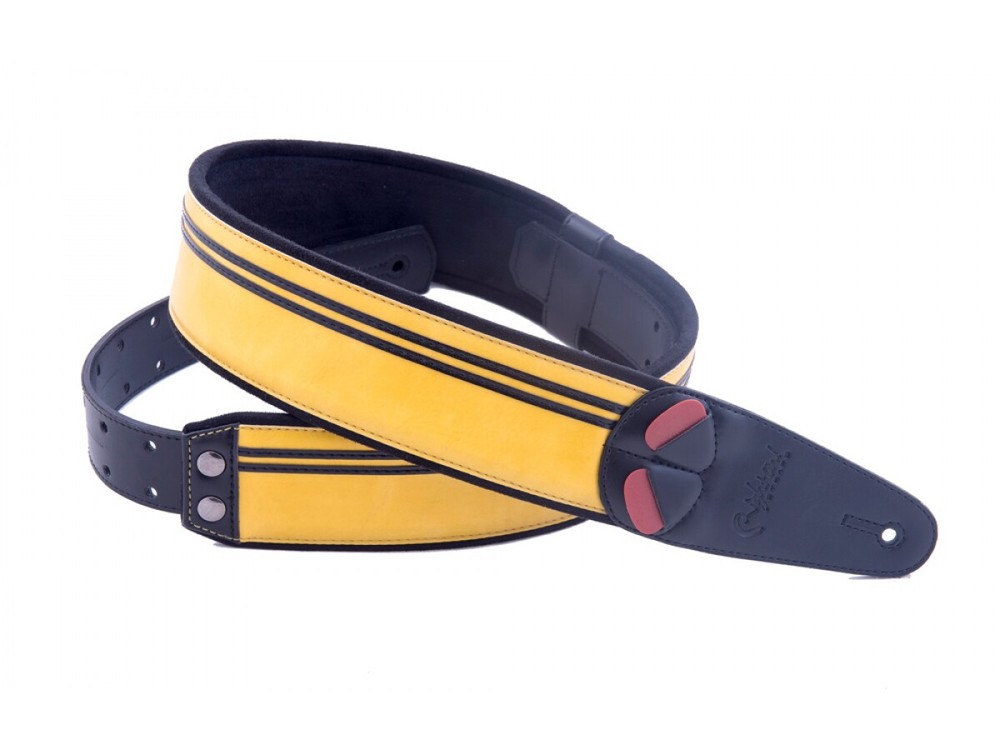 RightOn! Handmade Mojo Race Yellow Guitar Strap