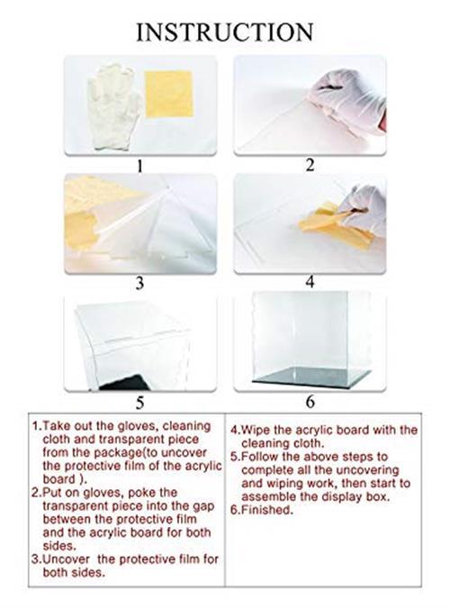 Clear Acrylic Display Case-Assemble Countertop Box for Assorted Sizes