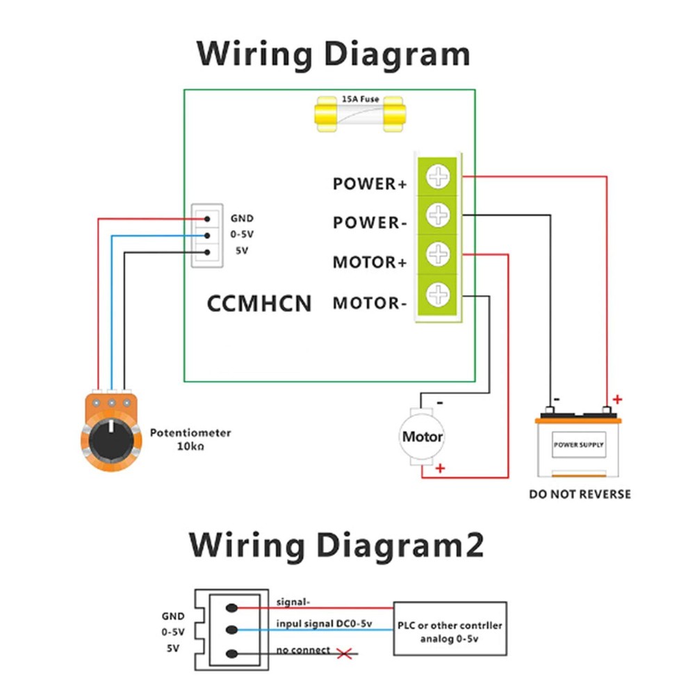 15A PWM DC Motor Speed Controller, 6V-90V, PLC, Variable Regulator, CCMHCN, Knob