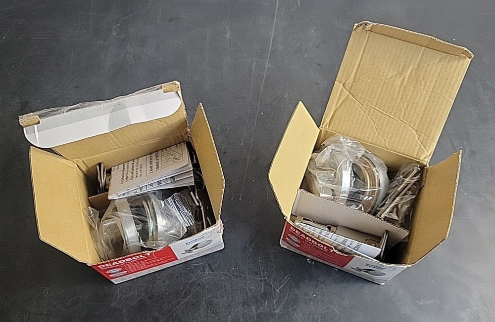 (2 Pack) Shield Security Single Cylinder Deadbolt Satin Chrome Grade 3