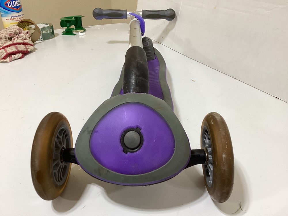 Three Wheel Scooter - Black & Purple - Foldable