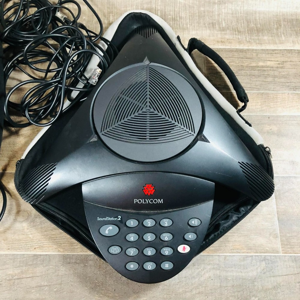 Polycom Soundstation 2 Basic Non Expandable Conference Phone Wall Plug Carry Bag