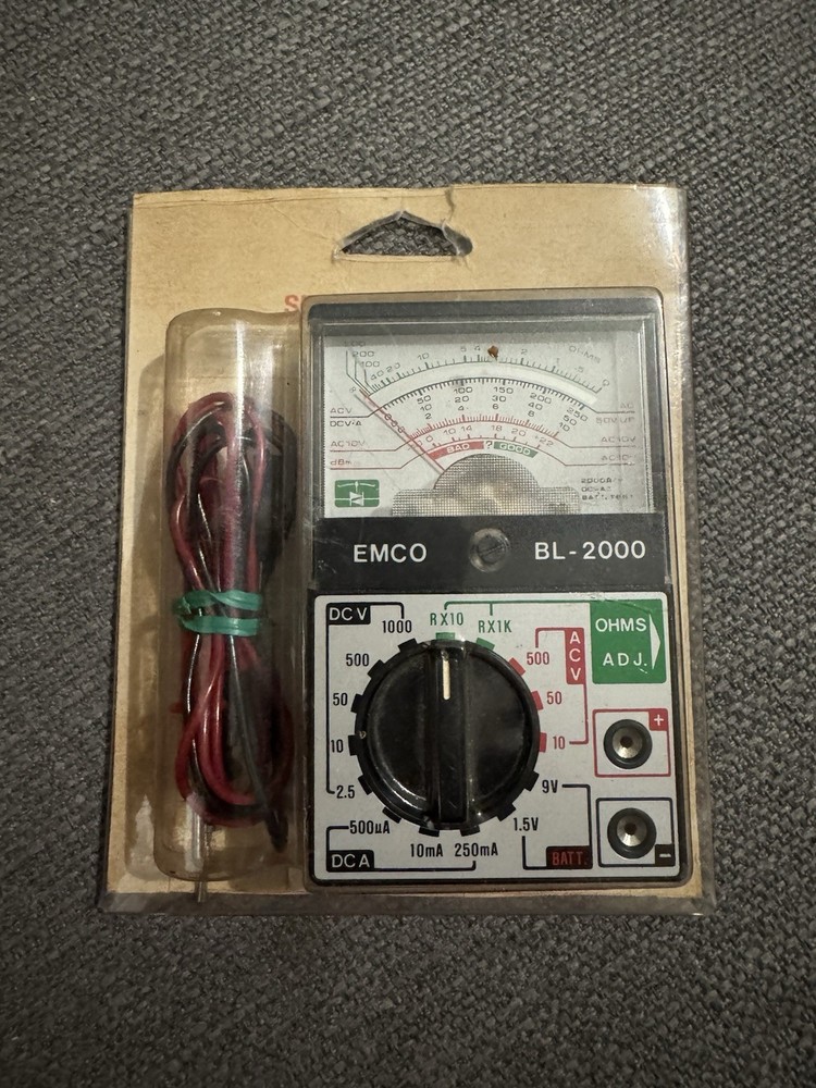 Vintage Analog Multitester Emco Electronics Model BL-2000 Ohm/V DC AC