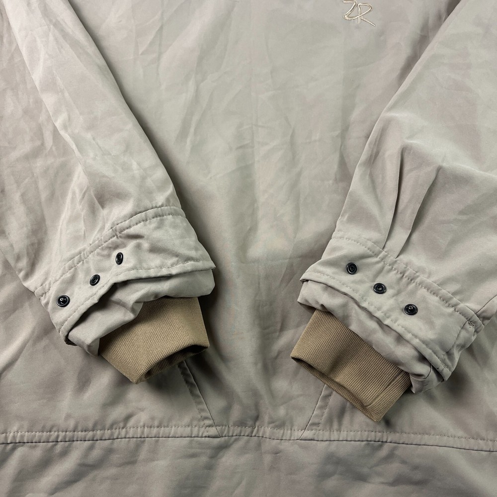 Zero Restriction Jacket Mens Large Beige Windbreaker Golf V-Neck Pullover