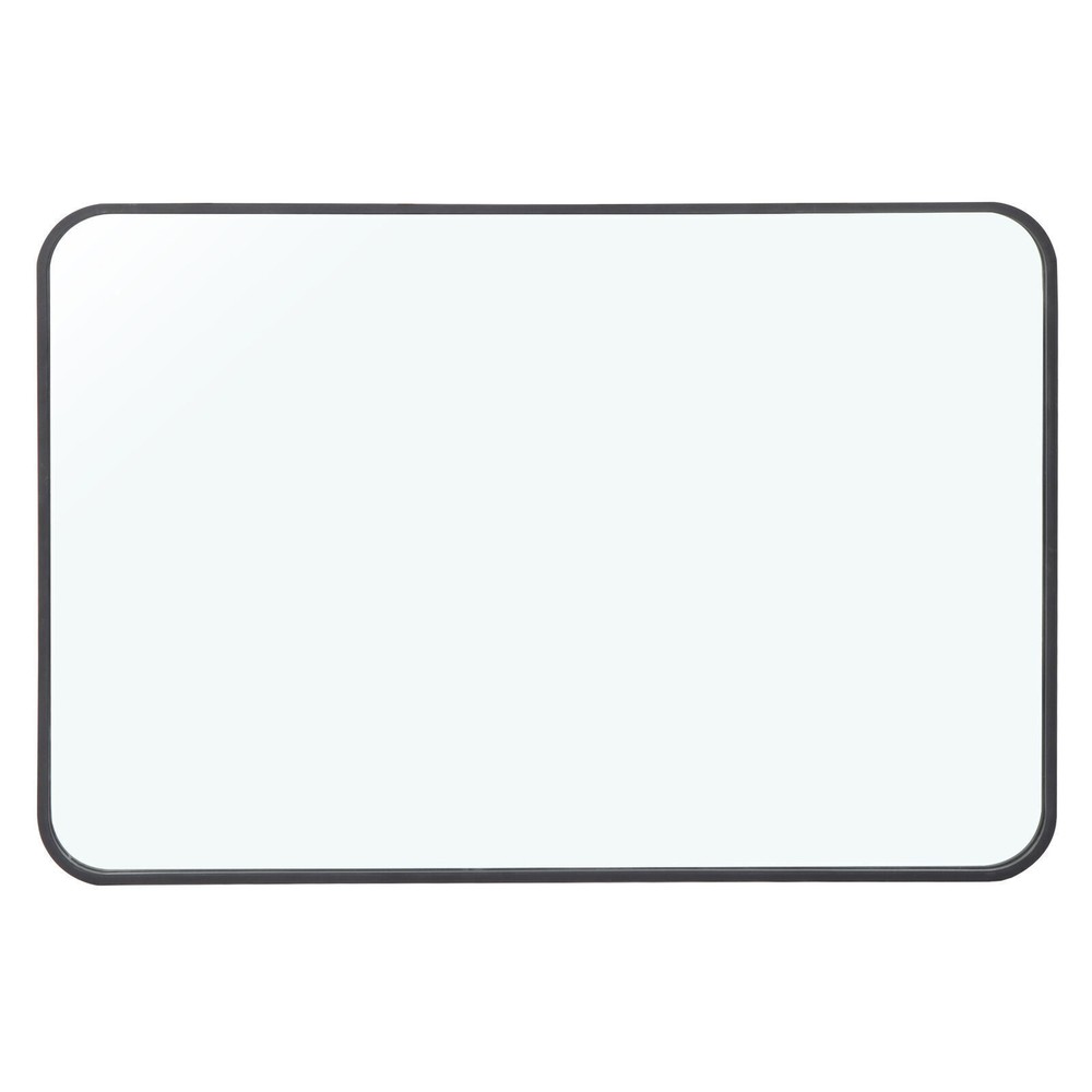 2PCS Rectangular Wall Mirror Bathroom Mirror Black Metal Framed 24" x 36"