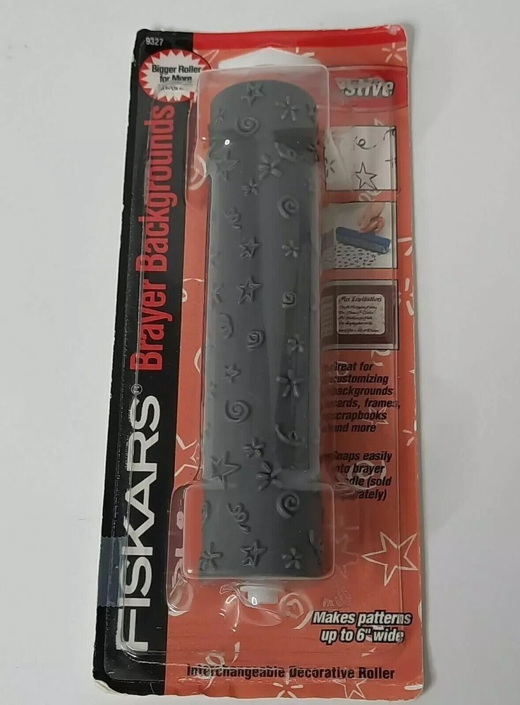 Fiskars Brayer Backgrounds 9327 Interchangeable Decorative Festive Roller Crafts