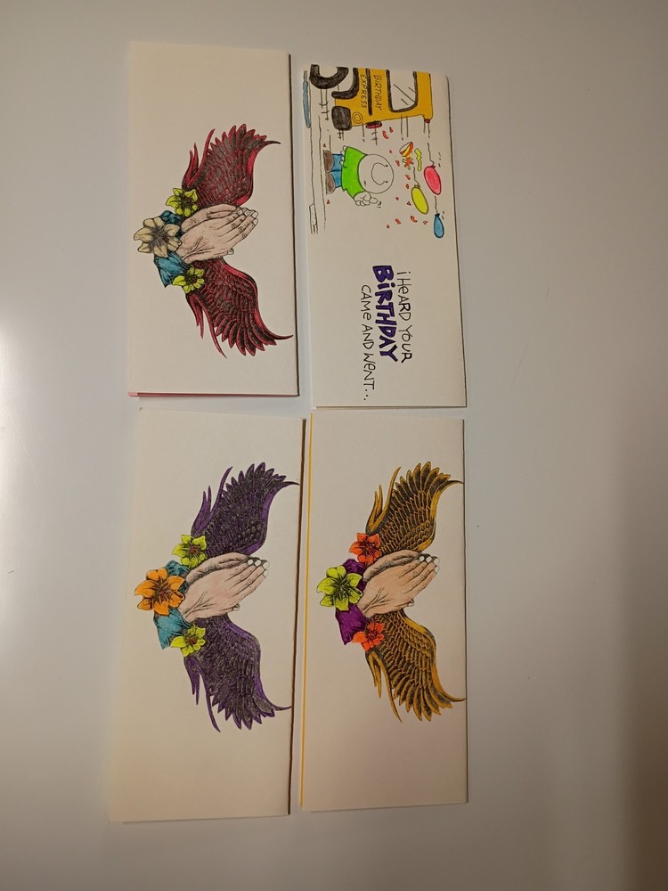 hand colored greeting cards