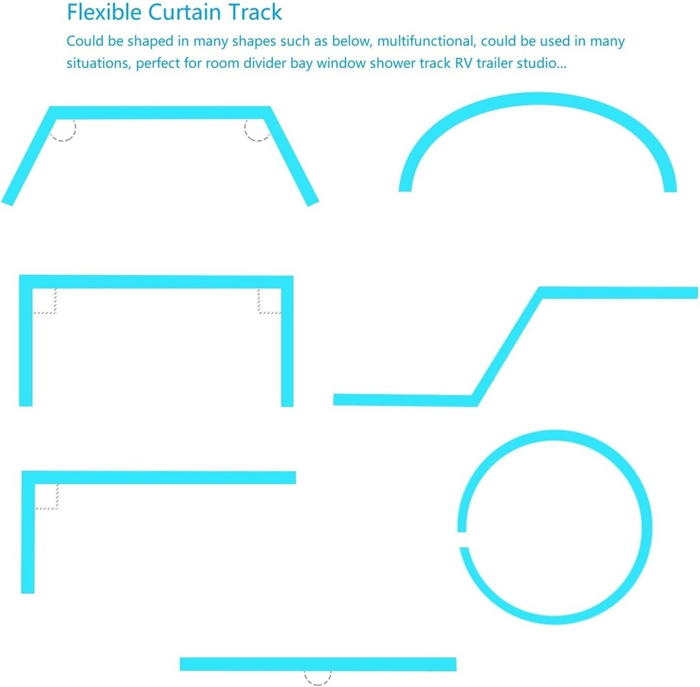 Customizable 1M Bendable Ceiling Curtain Track for Elegant Spaces - Easy Install