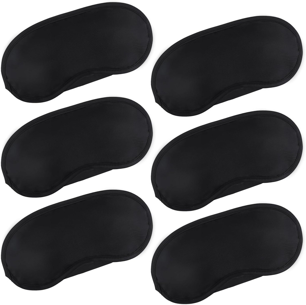 6PCS Sleep Eye Masks Blackout Blindfold Adjustable Straps Bulk