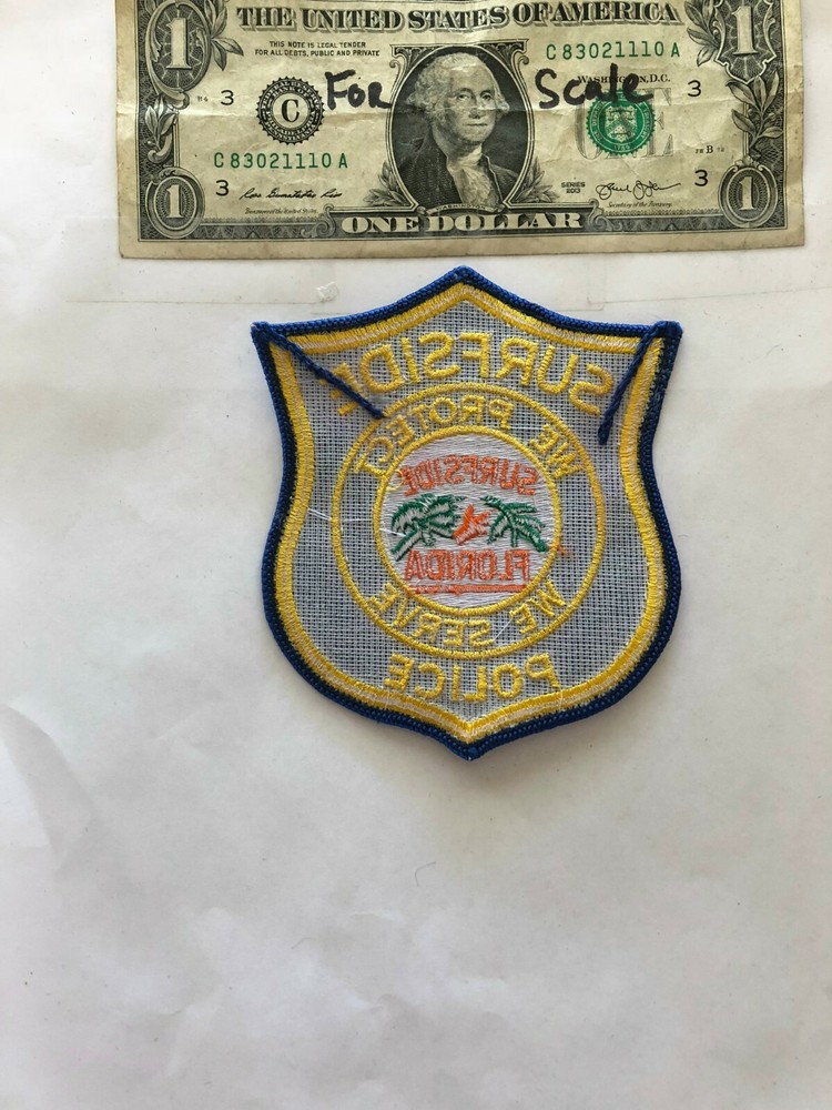 Surfside Florida Police Patch un-sewn Mint shape