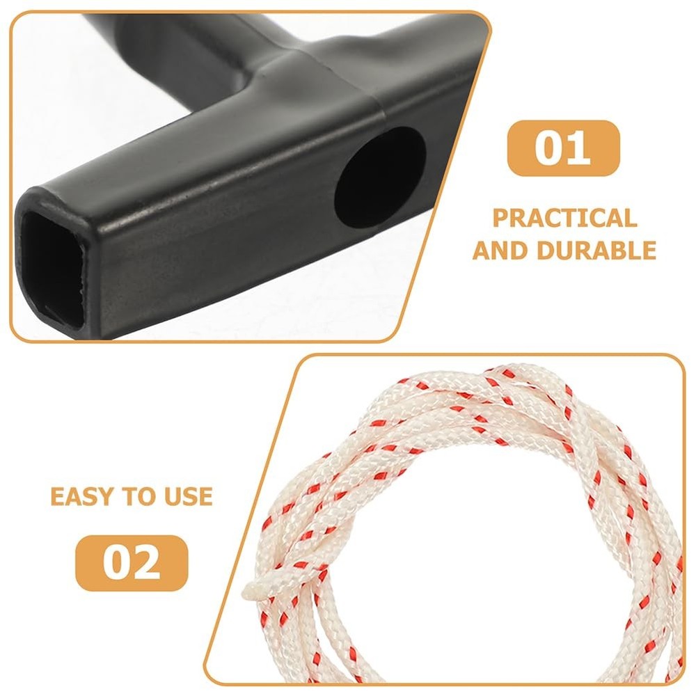 2 Sets Attic Pull Down Cord with Handle, 4M Garage Door Emergency Release Rop...