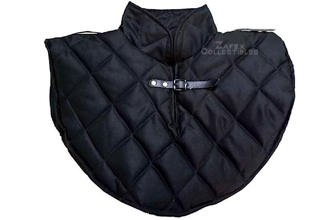 Medieval Thick Padded Arming Cotton Collar Neck Protector Under Armor Red LARP