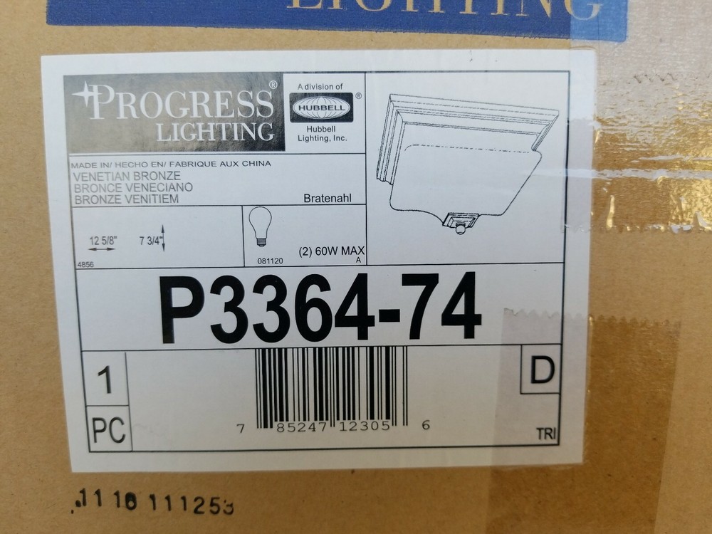 Progress Lighting Bratenahl Collection 2-Light Venetian Bronze Flush Mount
