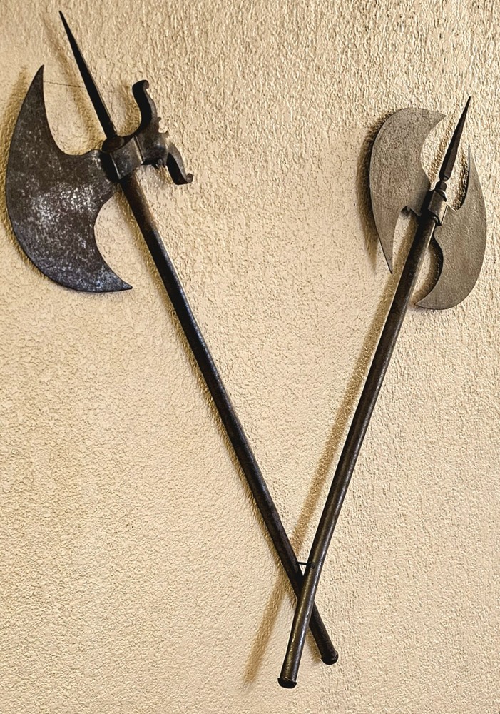 Indo-Persian battle axes - Etched Script