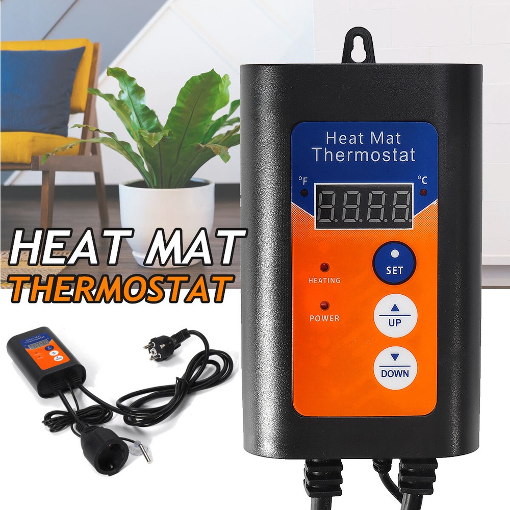 Digital Heat Mat Thermostat Temperature Controller 40–108 ℉ for Seed Germination