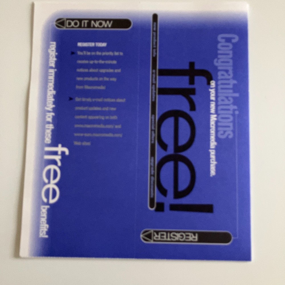 2002 Macromedia Flash MX Upgrade for Windows With Serial No. + Box