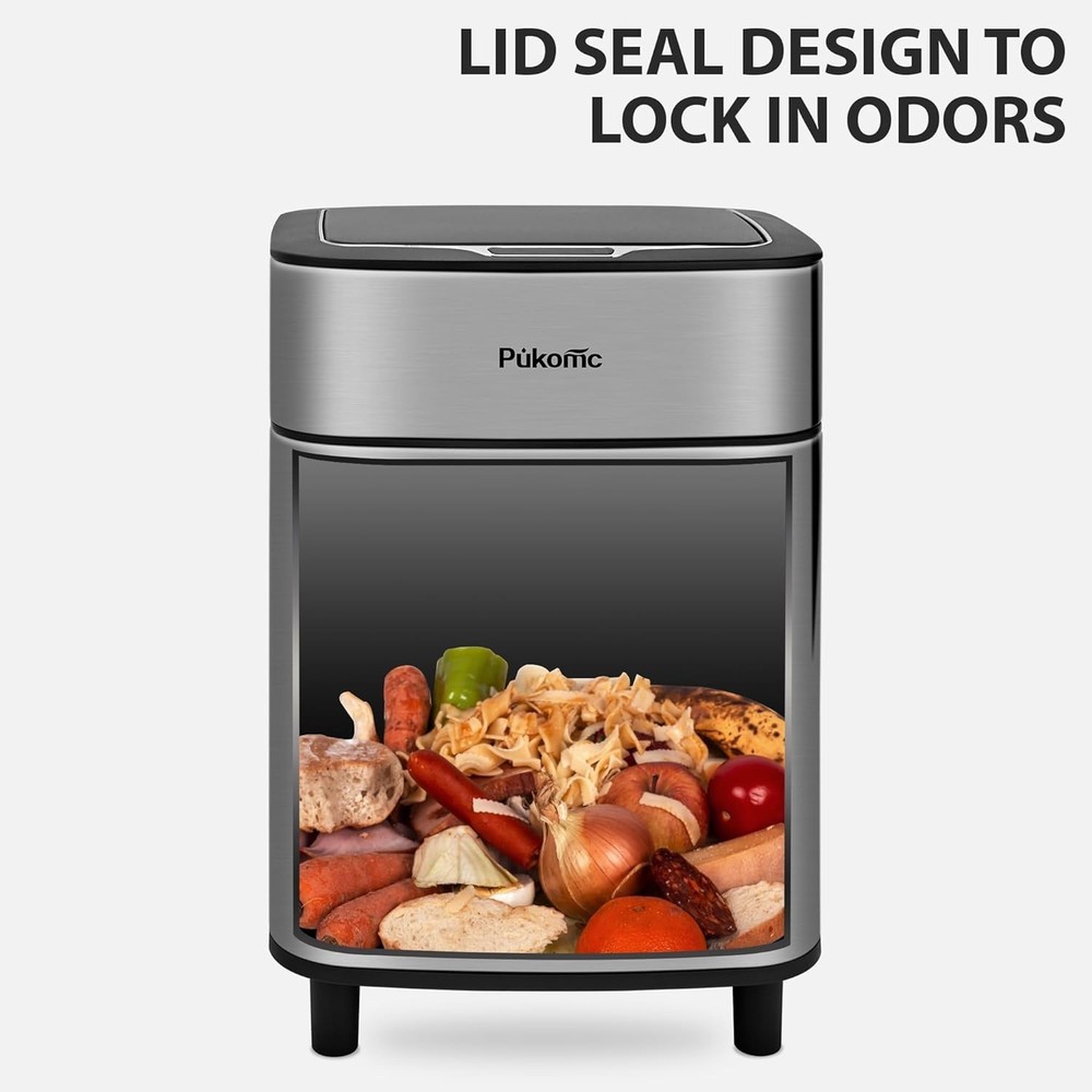 Stainless Steel Motion Sensor Automatic Touchless Trash Can 2.7 Gal