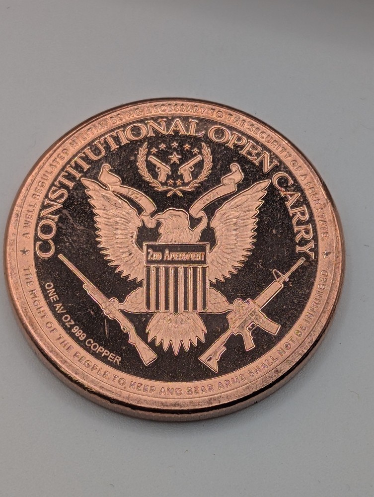 Ohio State law Constitutional Open Carry 2nd Amendment 1oz Fine Copper Round